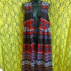 Maxi Sheer Boho Open Draped Cover Up Kimono